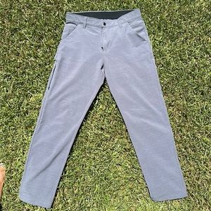 One pair of BYLT Kinetic pants in iron color.
